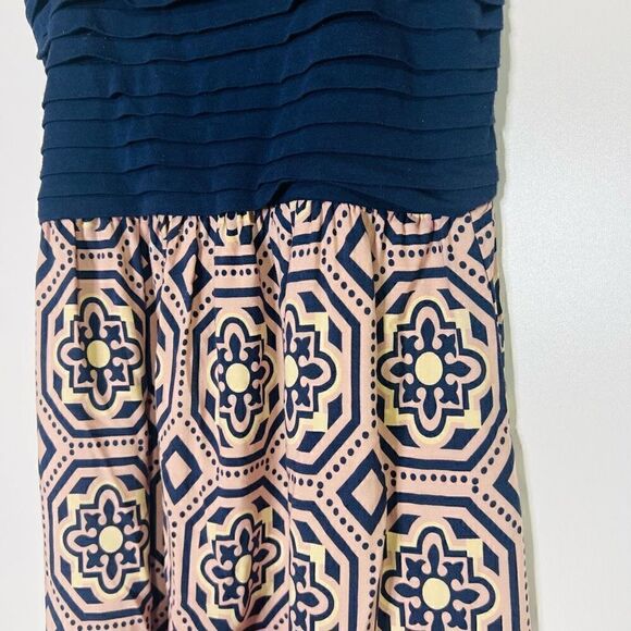 Lilka Anthropologie Maxi Dress Navy Blue Purple Pattern - Picture 2 of 10